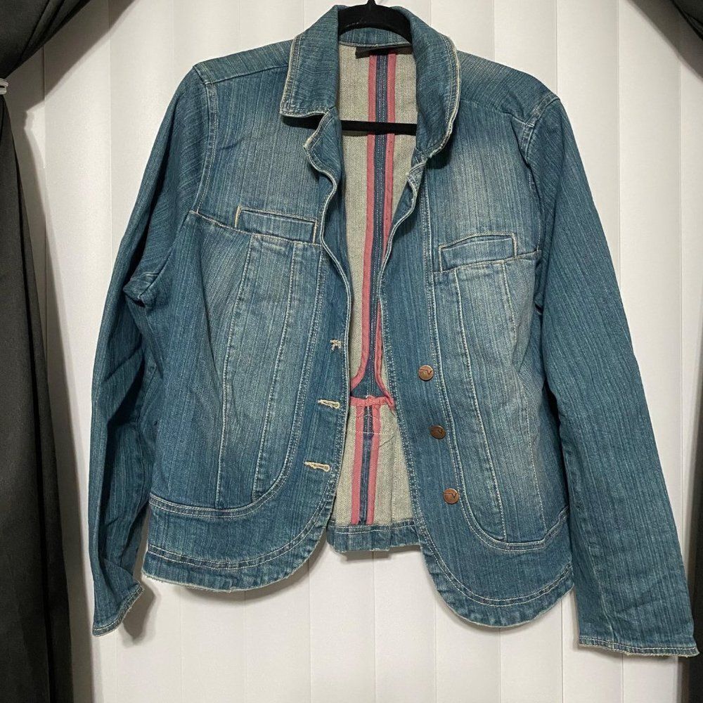 Venezia denim blue long sleeve heavy set jacket